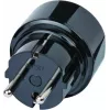 Adaptador de viagem EUA, Japão/ficha com terra, adaptador de tomada preto