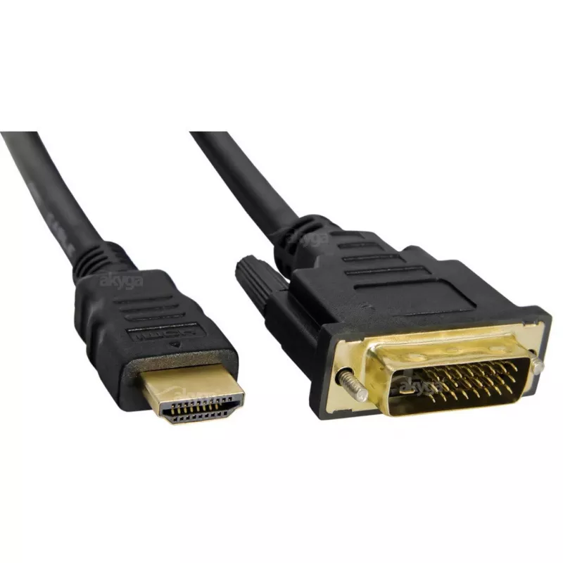 Cabo HDMI para DVI-D Akyga AK-AV-11 (24+1), 1,8 m, preto