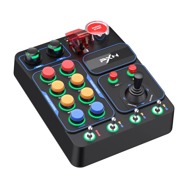 Caixa de controlo painel de botões PXN PXN-CB1 para simracing — painel de interruptores externo com vários botões