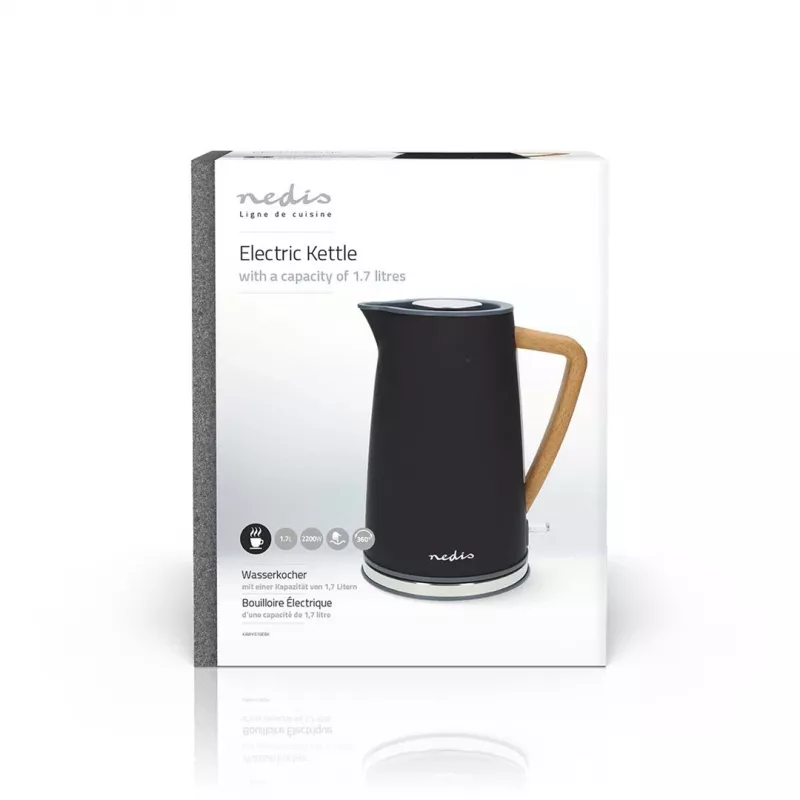 Chaleira elétrica Nedis KAWK510EBK 1,7 L 2200 W preto