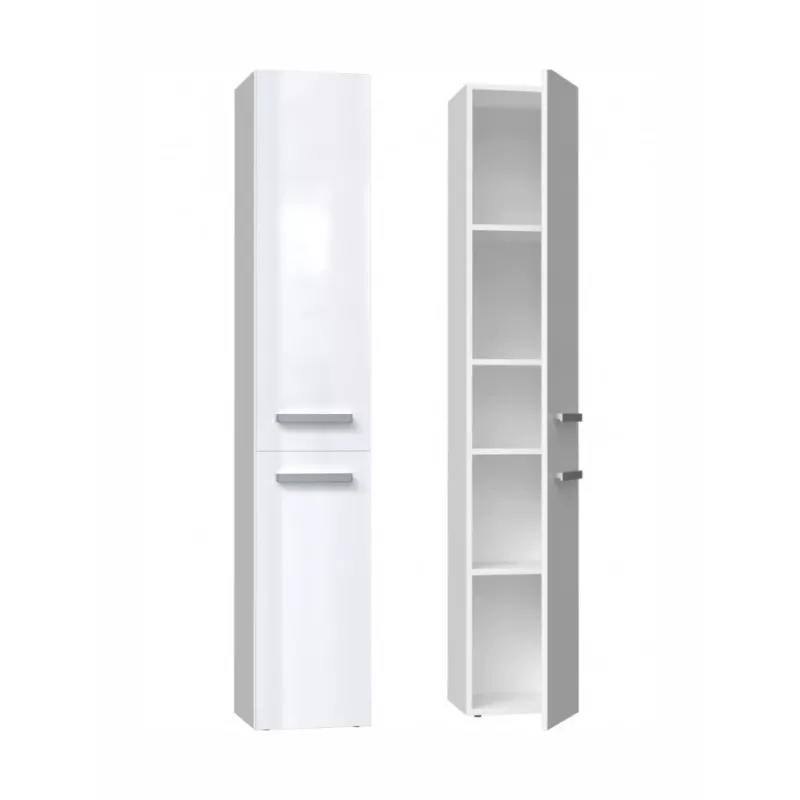 Armário de arrumação de casa de banho top e shop NEL II BIEL POŁ — de pé, 5 prateleiras, 310×300×1740 mm, branco