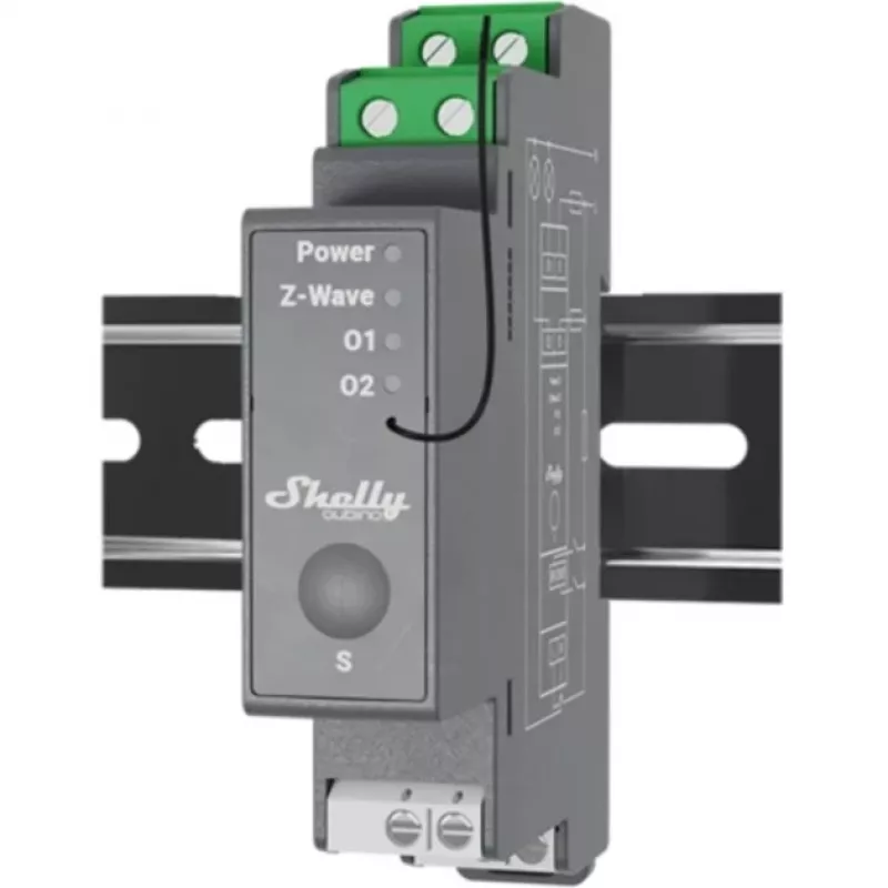 Relé de semicondutor Shelly Wave Pro 2 2 canais 25 A 110–240 V calha DIN, 868,4 MHz