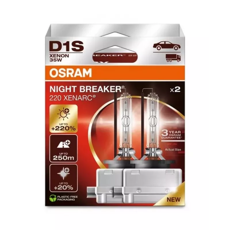 OSRAM D1S XENARC NIGHT BREAKER 220 - 3 anos de garantia