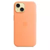 Capa de silicone Apple iPhone 15 com MagSafe – Orange Sorbet