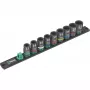 Conjunto de chaves de caixa Wera 1/2 polegadas barra magnética 9 peças para parafusadeira de impacto