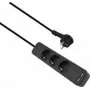 Extensão elétrica helos ADVANCED 3 tomadas com carregador USB, preto, 1,5 m cabo