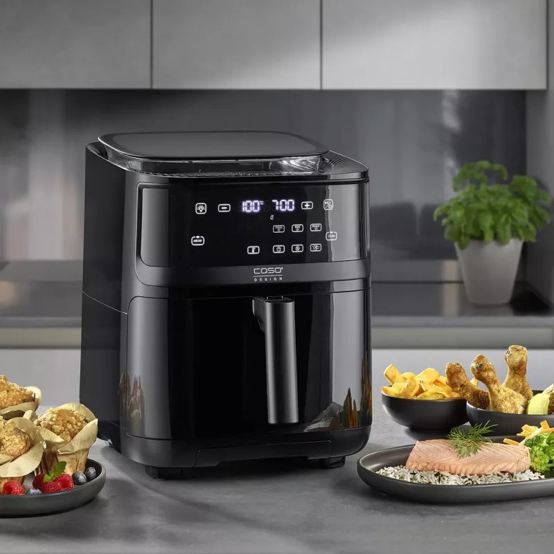 Fritadeira de ar quente Caso Steam and AirFry 700, 1700 W, 7 L, preto