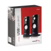 Altifalantes para PC com fios 2 vias Audiocore AC860, 2.0 canais, 4 W RMS, alimentação USB, entrada de 3,5 mm, preto