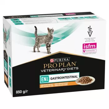 Alimento húmido para gatos Purina Pro Plan Veterinary Diets EN St/Ox Gastrointestinal 10 x 85 g — frango, 10×85 g