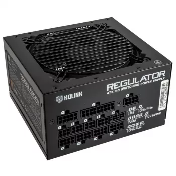 Fonte de alimentação Kolink Regulator 80 PLUS Gold, ATX 3.0, PCIe 5.0, modular - 1000 Watt