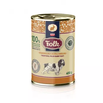 FOLK tradicional festim polaco de coelho - comida húmida para cães - 400 g