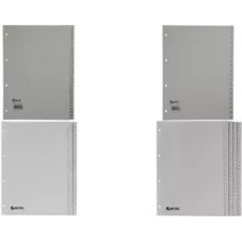 Separador Rexel PP, cinzento, numérico, cinzento, 226 mm, 297 mm, 225 mm, 298 mm, 4 mm