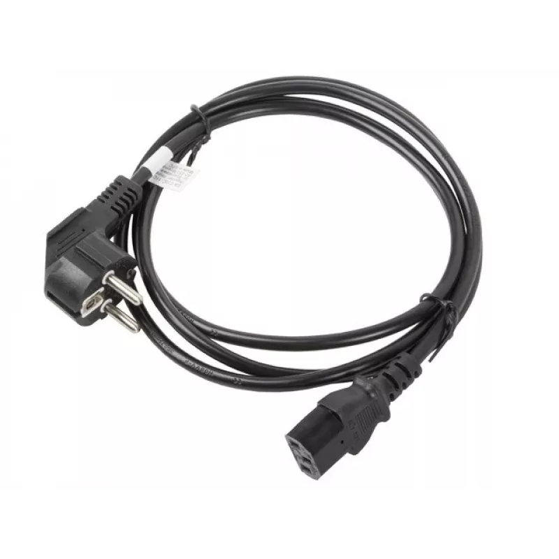 Cabo de alimentação LANBERG CA-C13C-11CC-0018-BK — 1,8 m, conector fêmea C13 para CEE7/7, C13 angular