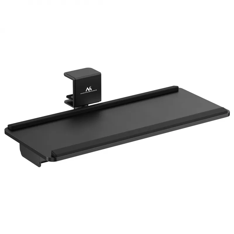 Suporte de teclado sob a secretária Maclean, carga máx. 5 kg, ajustável horizontal e verticalmente, preto, MC-108 B