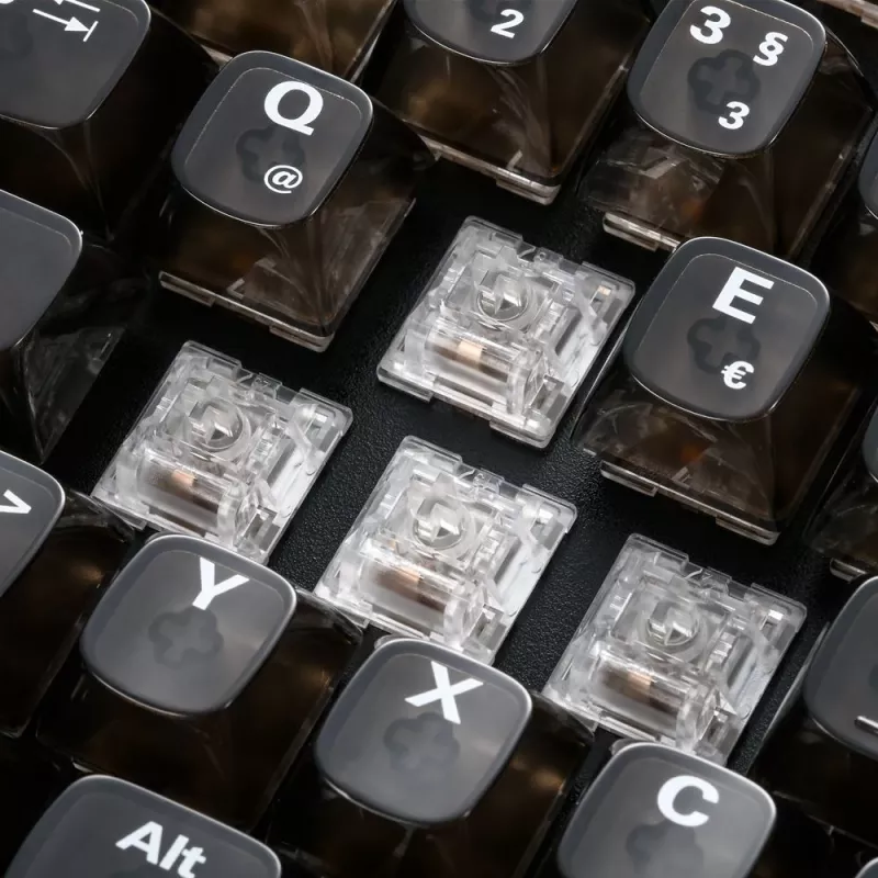 Teclado Gaming mecânico Sharkoon Crystal Shark preto DE com iluminação RGB