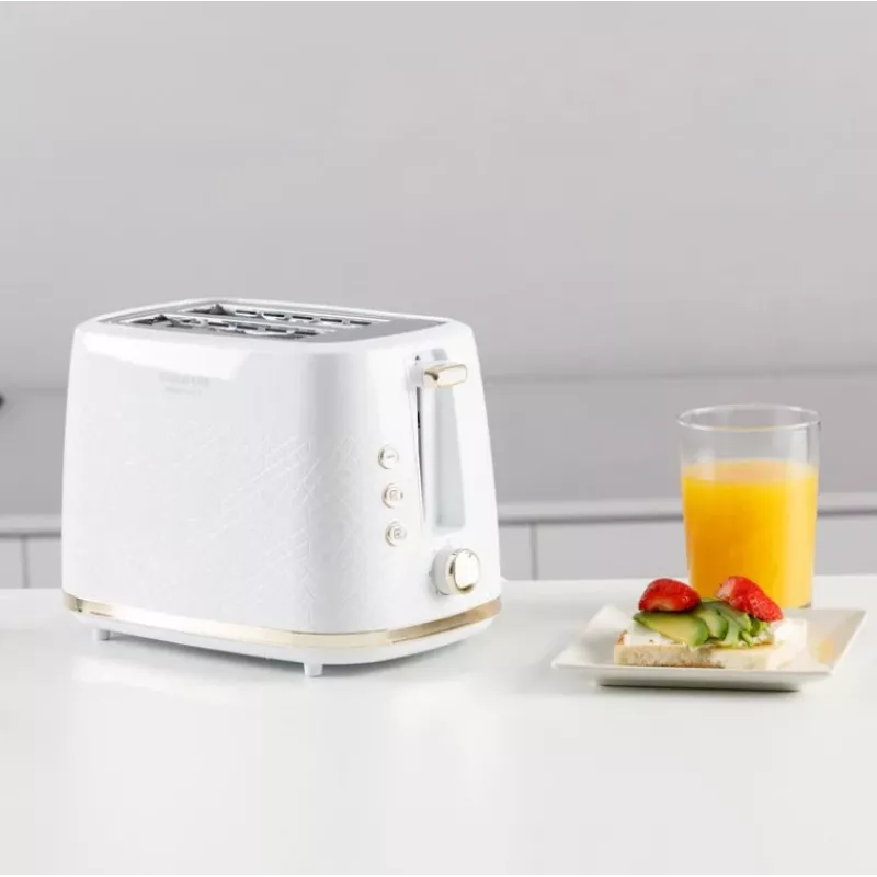 Torradeira Taurus TO800P 2 fatias 800 W branco com controlo por botões e botão rotativo