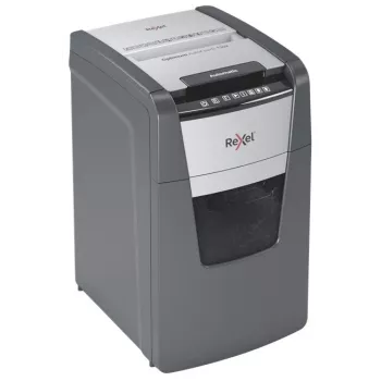 Destruidora de documentos Rexel Optimum AutoFeed+ 130X corte cruzado 55 dB 22 cm preto, prateado