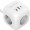 Power Cube QOLTEC 52547 Régua de tomadas 3×tomadas AC, 2×USB-A, 1×USB-C PD 20W
