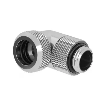 Conector adaptador multi-link Barrow 90 graus G1/4 macho para tubo rígido 12 mm DE - rotativo, prateado (TWT90KND-K12 s)