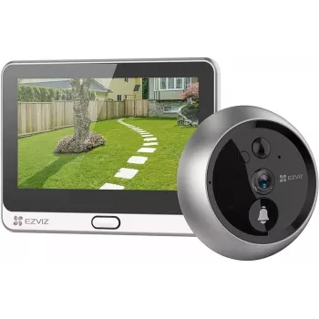 EZVIZ DP2C câmara de vigilância 2 MP, ecrã de 4,3 polegadas, Wi‑Fi, movimento PIR, MicroSD até 512 GB, exterior/interior dourado