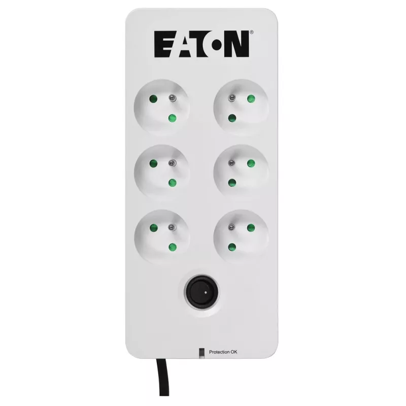 Régua de tomadas com proteção contra sobretensão Eaton PB6F Protection Box 6 FR