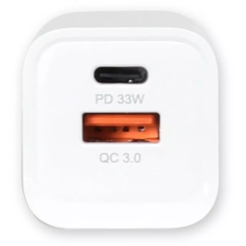 Fonte de alimentação ALLNET PSU-GaNPD-USB-1A1C-33W — carregador USB-C PD e USB-A QC 33W, ficha EU