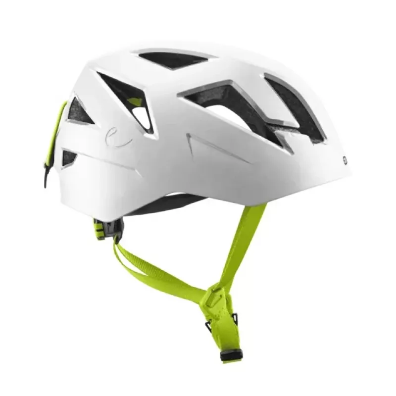 Capacete de escalada Edelrid Zodiac branco, construção híbrida de concha