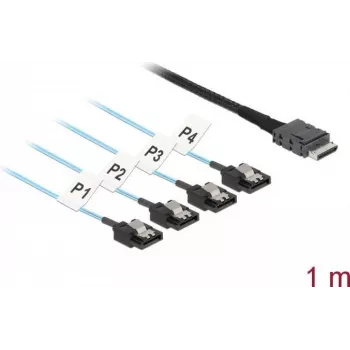 DeLOCK OCuLink - Cabo SAS interno – SAS 12 Gbit/s – OCuLink (SFF-8611) (M) para SATA (M) – 1 m (85829)