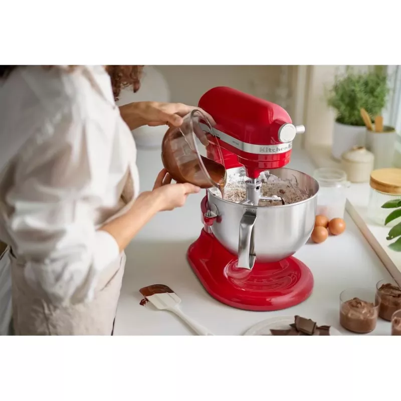 KitchenAid 5KSM60SPXEER Robot de cozinha 375 W Cinzento, Vermelho, Aço inoxidável