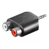 Goobay | Adaptador RCA. Ficha jack AUX 3,5 mm para 2 conectores fêmea estéreo | 11604