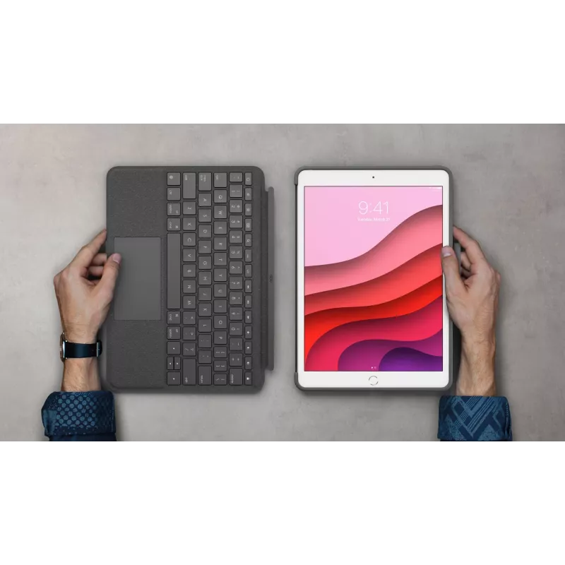 Capa de teclado Logitech Combo Touch para iPad 7.ª, 8.ª, 9.ª geração
