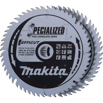Makita Efficut B-57336-2 lâmina de serra circular, 165 x 20 mm, 56 dentes, 2 un.