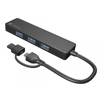 Hub USB NATEC Mayfly USB 3.2 Gen 1 Type-A Type-C 5000 Mbit/s preto