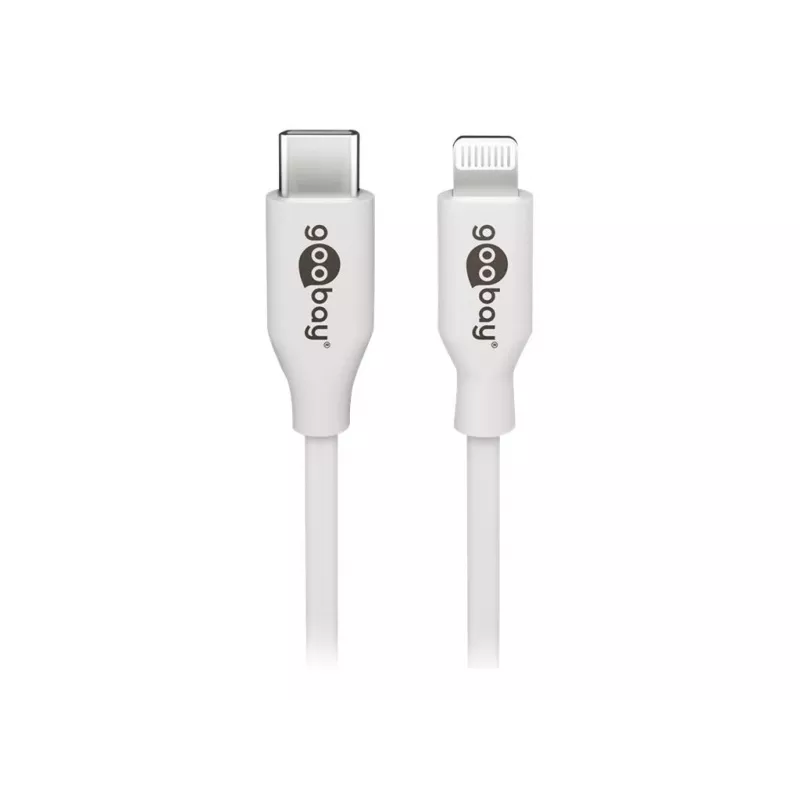Goobay | Cabo de carregamento e sincronização Lightning - USB-C | USB-C para Lightning Apple Lightning macho (8 pinos) | USB-C macho