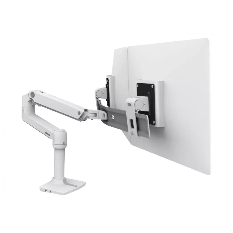 Ergotron 45-489-216 LX Desk Dual Direct Arm suporte para monitores, até 25 polegadas (63,5 cm), 0,9–5 kg, branco