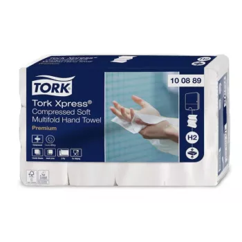 Toalhas de papel Tork Xpress Soft Multifold H2, 2 l, 225 folhas, 22,2x24 cm, Z, 12 unid.