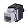 Módulo keystone A-LAN MKB-U6-1 — RJ45 U/UTP Cat6, 22/26 AWG, caixa ABS preta/branca
