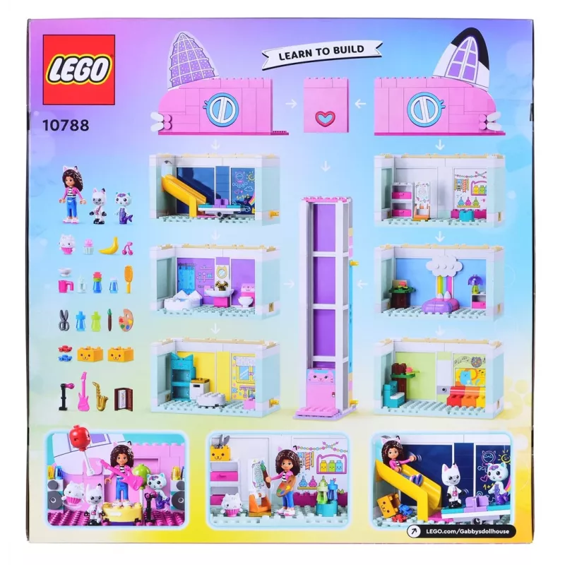 Brinquedo de construção LEGO Gabby's Dollhouse conjunto 10788 — 498 peças, 3 minifiguras, para crianças a partir dos 4 anos