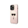 Capa rígida Karl Lagerfeld KLHMP14XSLKHLP iPhone 14 Pro Max 6.7 rosa claro / rosa claro silicone Karl inchs Head Magsafe