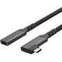 Cabo de extensão USB-C USB-C > conector fêmea USB-C 3.2 90° PD têxtil 1,5m (FL31-74016)