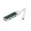 Hub USB 3.2 Gen 1 móvel ROLINE, 4 portas, cabo de ligação Type-A+C