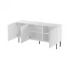Cómoda Cama Meble JUNGLE 152x40.5x74.5 cm branco mate com pernas pretas