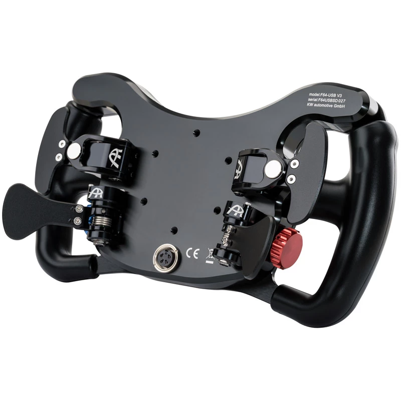 Volante Ascher Racing F64-USB V3 — design de borboleta ergonómico, ligação USB