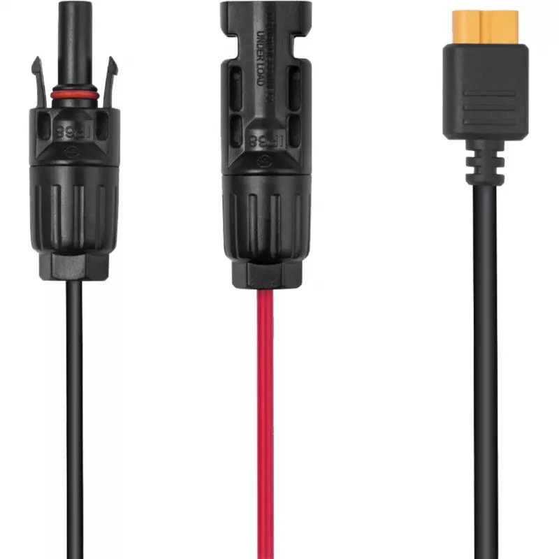 Cabo EcoFlow LMC4-XT60I-2,5M para painéis solares, conector XT60i, 2,5 m, preto/vermelho