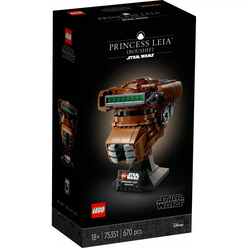 LEGO Star Wars Conjunto Capacete da Princesa Leia (Boushh) para adultos 75351 (670 peças)
