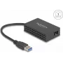 Adaptador de rede DELOCK 66463 — USB para interface de fibra ótica, 1000 Mbit/s, preto