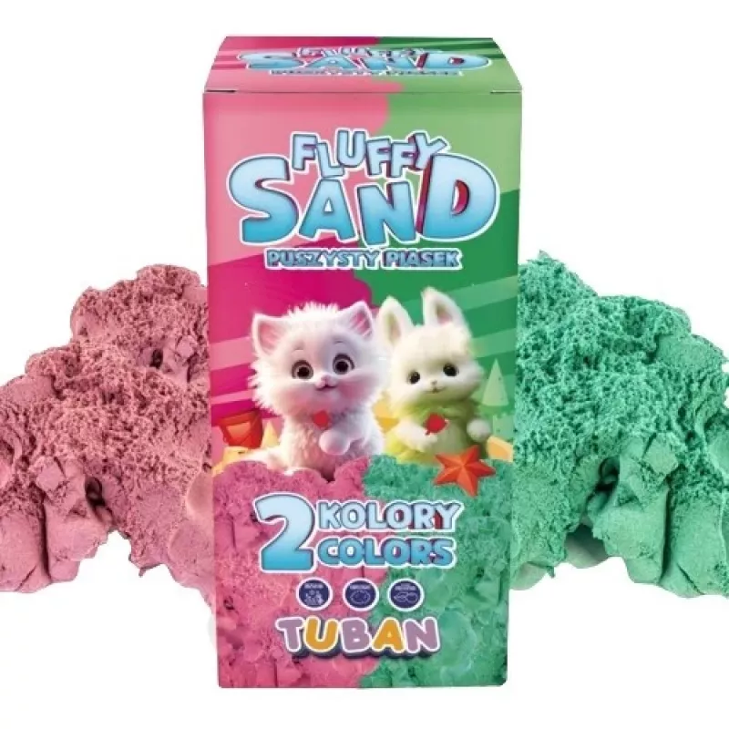Conjunto Fluffy Sand 2x70g rosa/verde TUBAN
