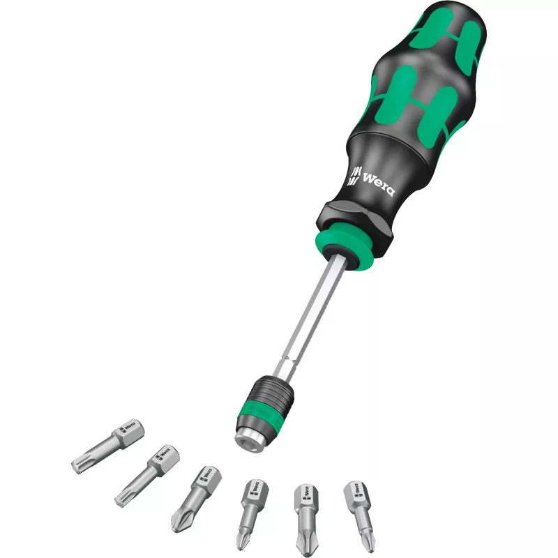 Wera Kraftform Kompakt 25 conjunto de chave de fendas com pontas, 7 pcs., preto/verde