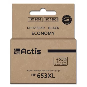 Tinteiro Actis KH-653BKR (substitui HP 653XL 3YM75AE; Premium; 20 ml; 575 páginas; preto)