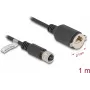 Cabo de rede DeLOCK M12 D-codificado 4 pinos conector fêmea para conector fêmea RJ45 Cat5e 1 m preto